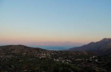 View to sunset in Elounda Crete, Greece