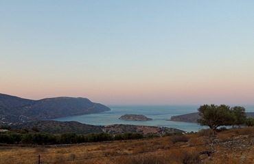 View to sunset in Elounda Crete, Greece