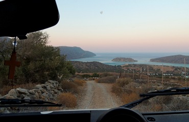 View to sunset in Elounda Crete, Greece