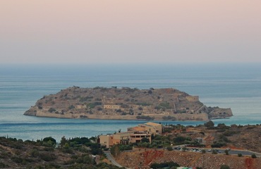 View to sunset in Elounda Crete, Greece