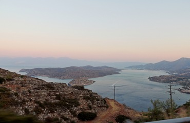 View to sunset in Elounda Crete, Greece
