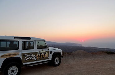 View to sunset in Elounda Crete, Greece