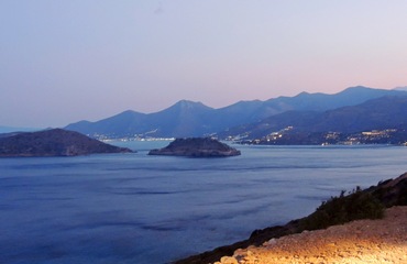 View to sunset in Elounda Crete, Greece